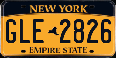 NY license plate GLE2826
