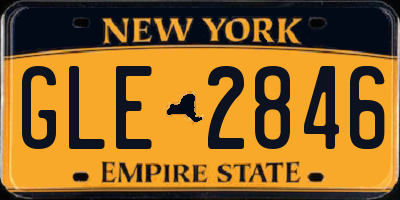 NY license plate GLE2846