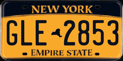 NY license plate GLE2853