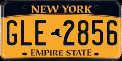 NY license plate GLE2856