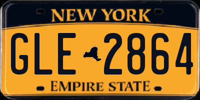 NY license plate GLE2864