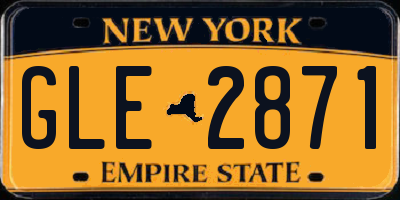 NY license plate GLE2871