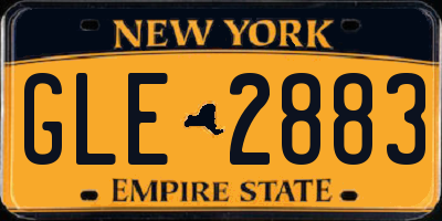 NY license plate GLE2883