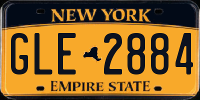 NY license plate GLE2884