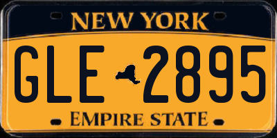 NY license plate GLE2895
