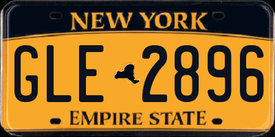 NY license plate GLE2896