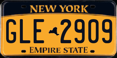 NY license plate GLE2909