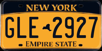 NY license plate GLE2927