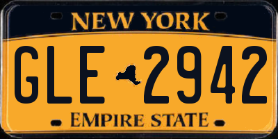 NY license plate GLE2942