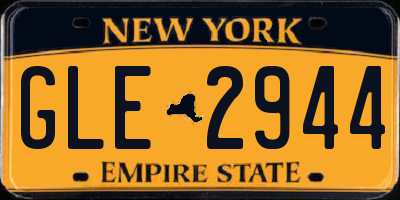 NY license plate GLE2944