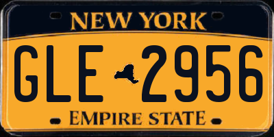 NY license plate GLE2956