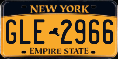 NY license plate GLE2966
