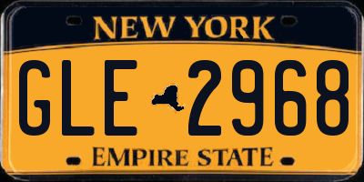 NY license plate GLE2968