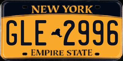 NY license plate GLE2996