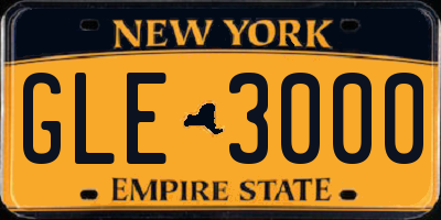 NY license plate GLE3000