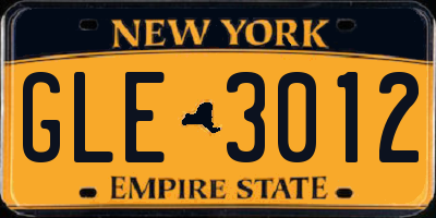 NY license plate GLE3012