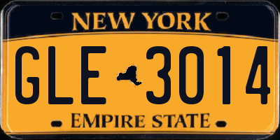 NY license plate GLE3014