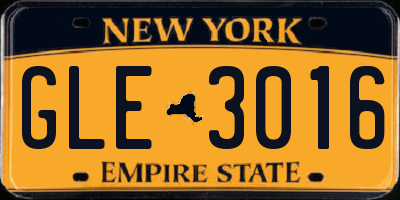 NY license plate GLE3016