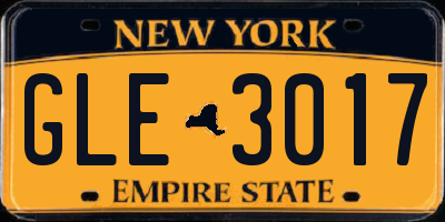 NY license plate GLE3017