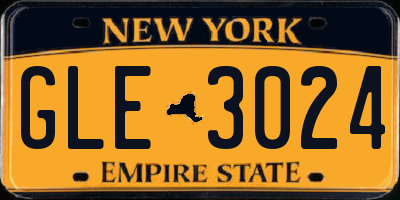 NY license plate GLE3024