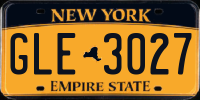 NY license plate GLE3027