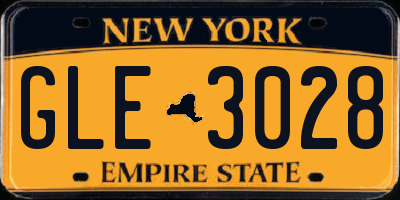 NY license plate GLE3028