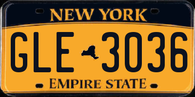 NY license plate GLE3036