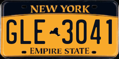 NY license plate GLE3041