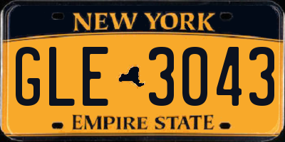 NY license plate GLE3043