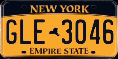 NY license plate GLE3046