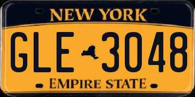 NY license plate GLE3048