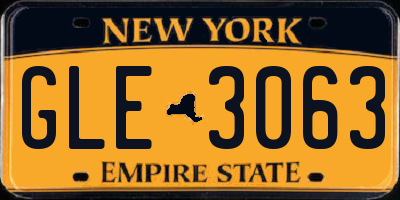 NY license plate GLE3063