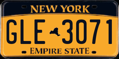 NY license plate GLE3071