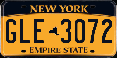 NY license plate GLE3072
