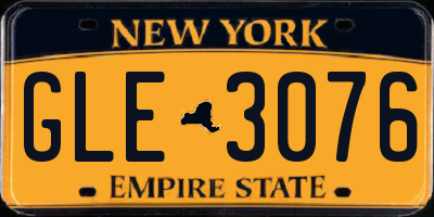 NY license plate GLE3076