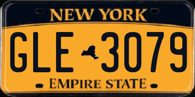 NY license plate GLE3079