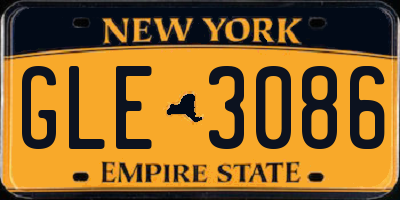 NY license plate GLE3086