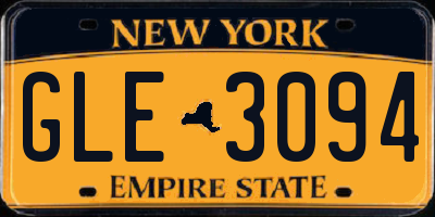 NY license plate GLE3094