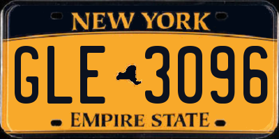 NY license plate GLE3096