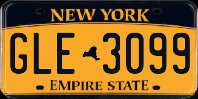 NY license plate GLE3099
