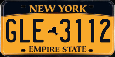 NY license plate GLE3112