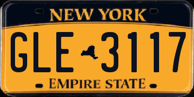 NY license plate GLE3117