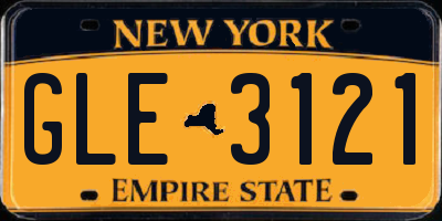 NY license plate GLE3121