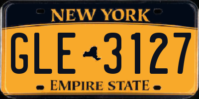 NY license plate GLE3127