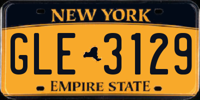 NY license plate GLE3129