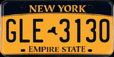 NY license plate GLE3130