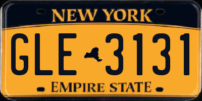 NY license plate GLE3131