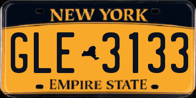 NY license plate GLE3133