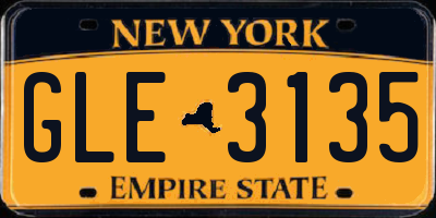 NY license plate GLE3135