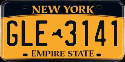 NY license plate GLE3141